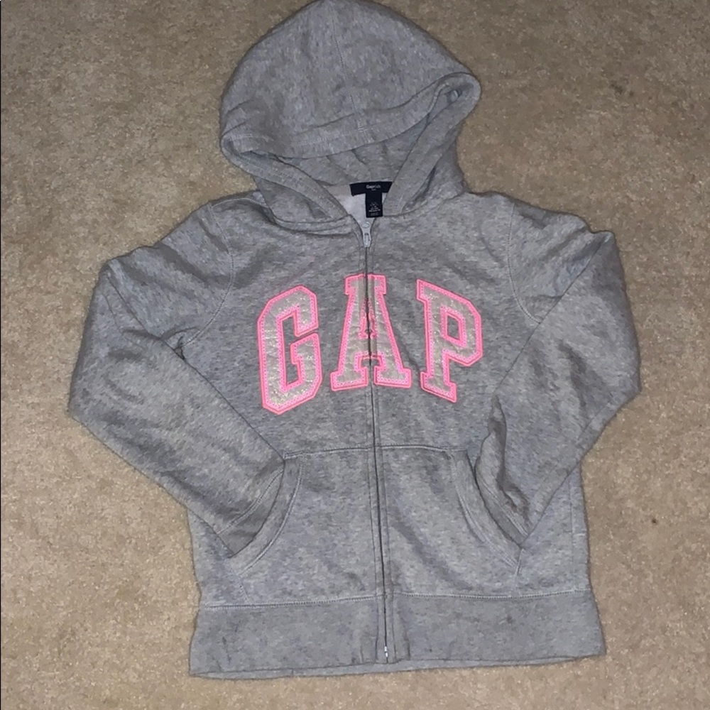 A Gap kids grey zip up hoodie